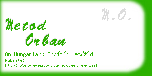 metod orban business card